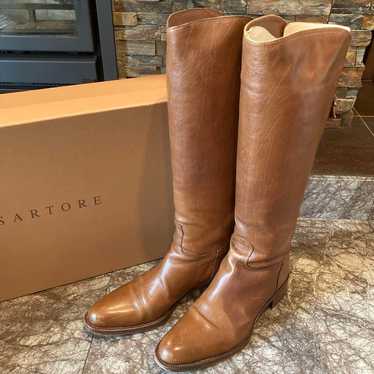 SARTORE Camel Long Leather Boots - image 1