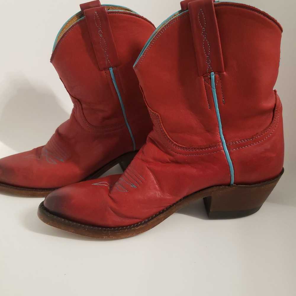 Lucchese boots women Gaby red turquoise size 6 - image 3