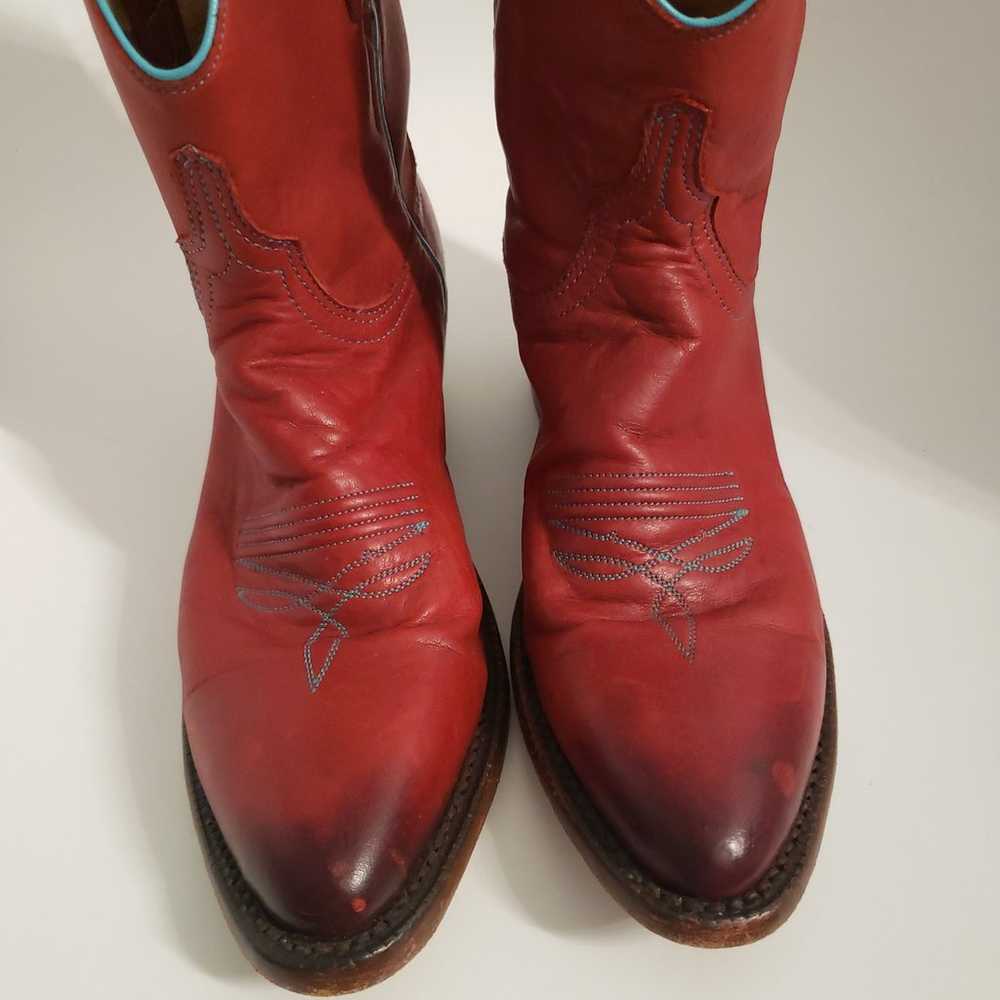 Lucchese boots women Gaby red turquoise size 6 - image 7