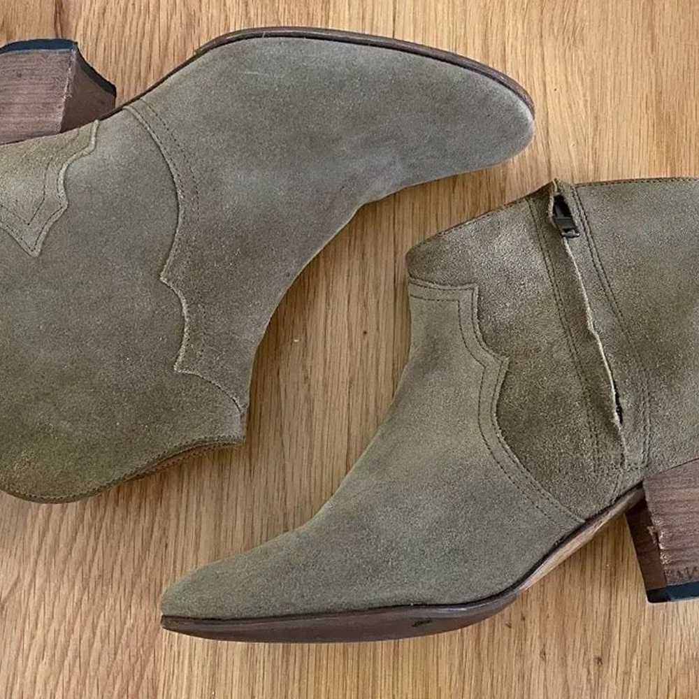 Etoile Isabel Marant khaki suede Dicker Booties 37 - image 1