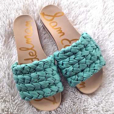 Sam Edelman Ainslie braided blue slide sandals