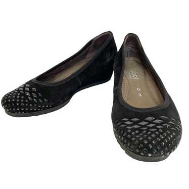 Gabor Comfort Flat Shoes Cushion Suede Black