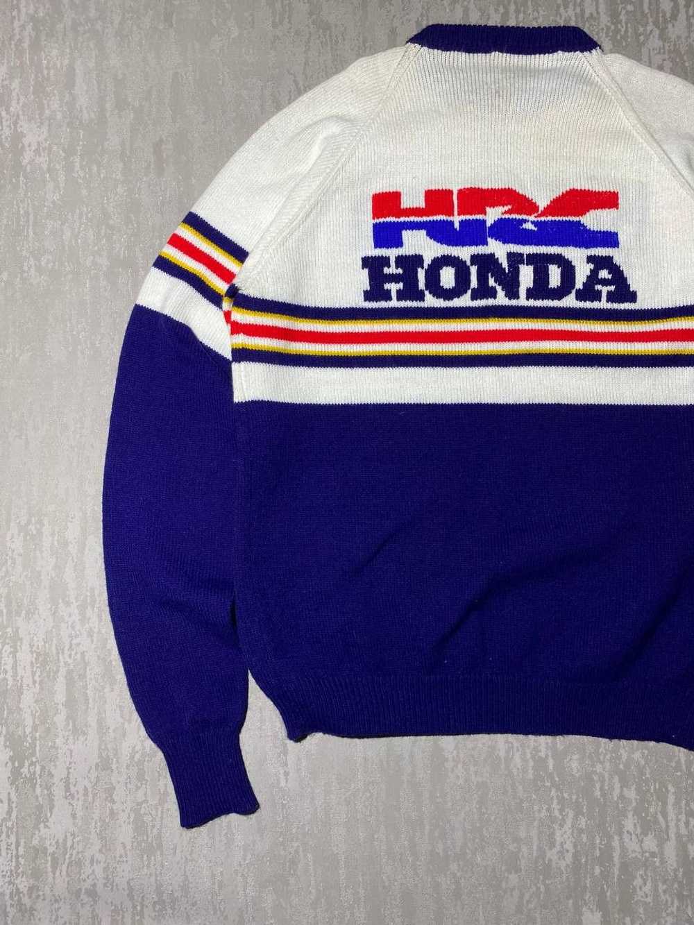 Honda × Racing × Vintage 80s RARE Vintage Knit Sw… - image 10