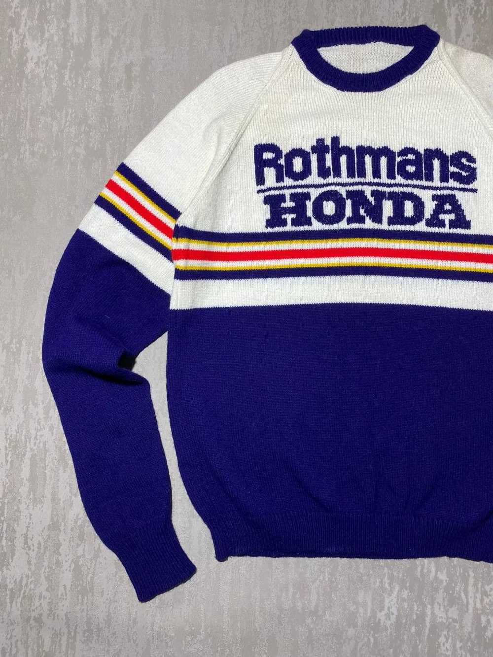 Honda × Racing × Vintage 80s RARE Vintage Knit Sw… - image 2