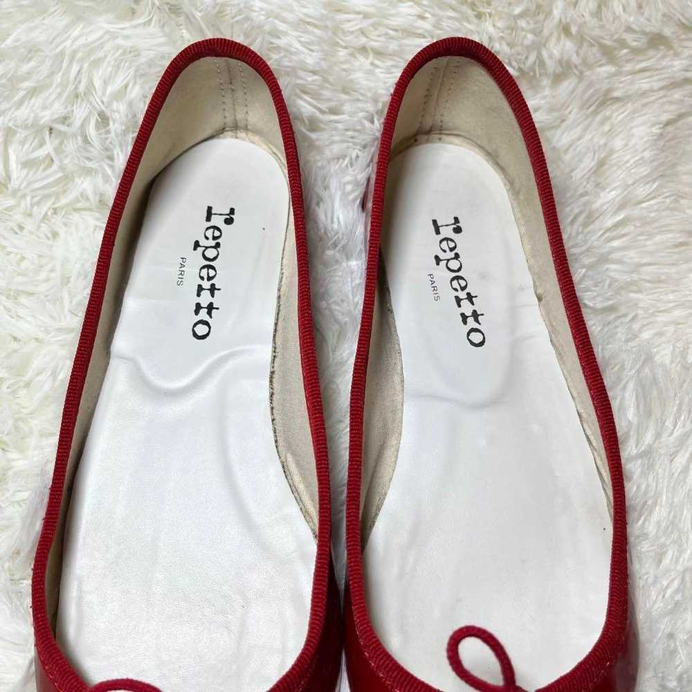 Repetto ballet shoes, red, flat shoes with ribbon… - image 2