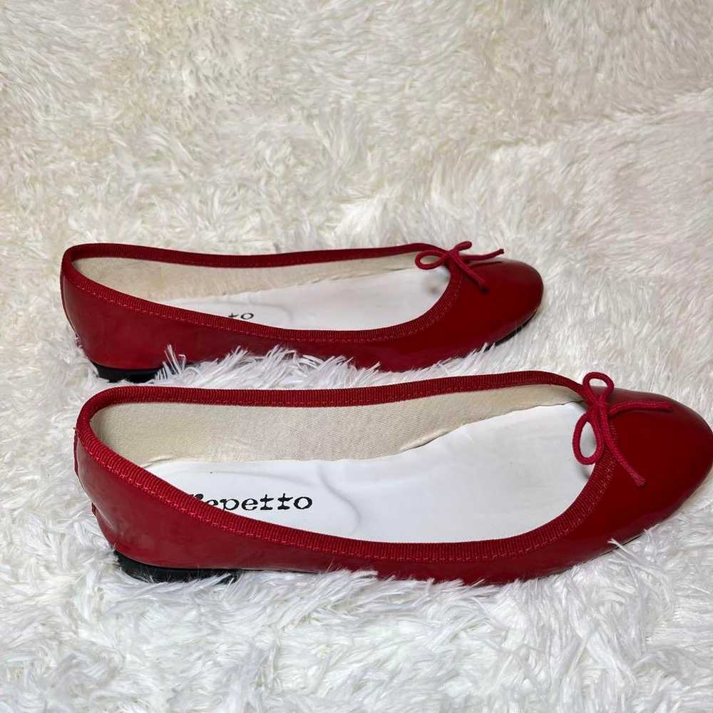 Repetto ballet shoes, red, flat shoes with ribbon… - image 3