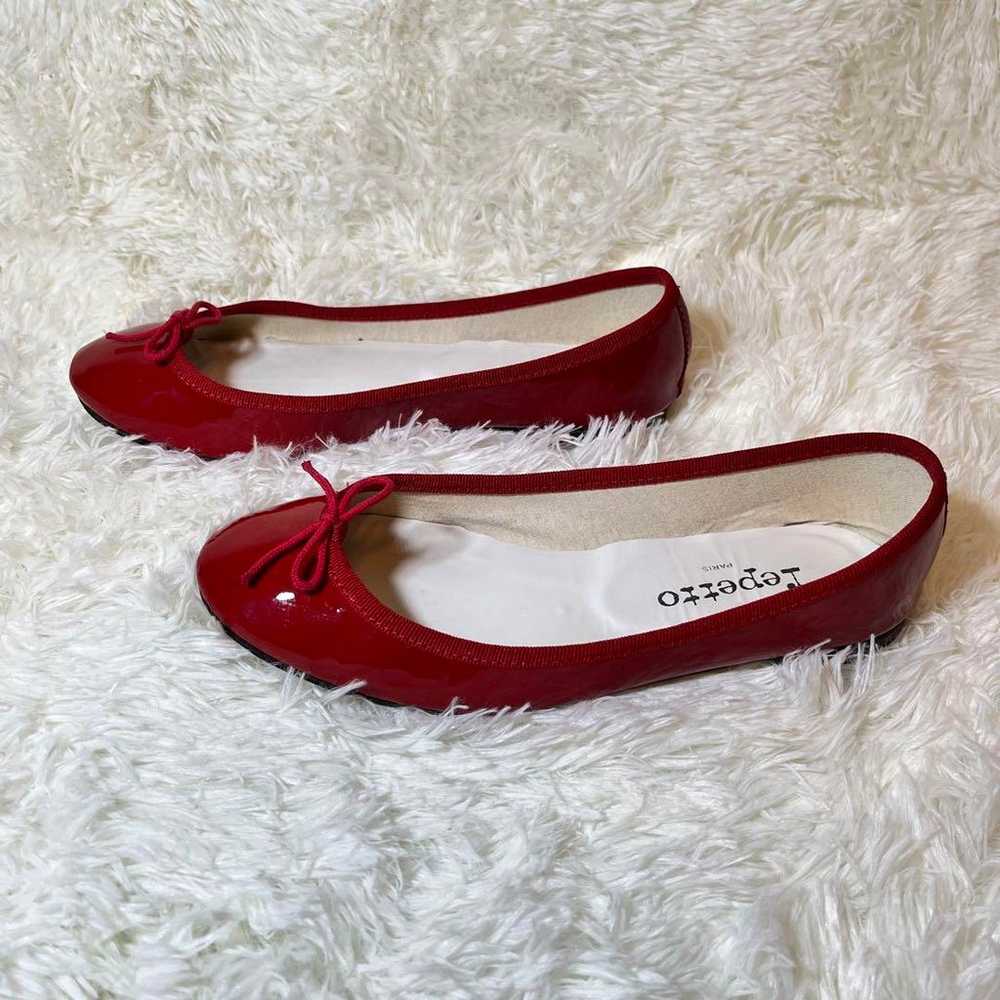 Repetto ballet shoes, red, flat shoes with ribbon… - image 4