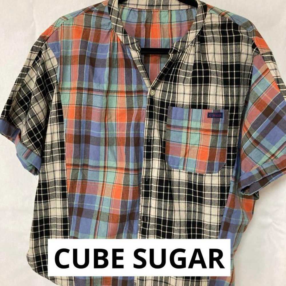 CUBE SUGAR Cube Sugar Short-Sleeve Check Shirt. - image 1