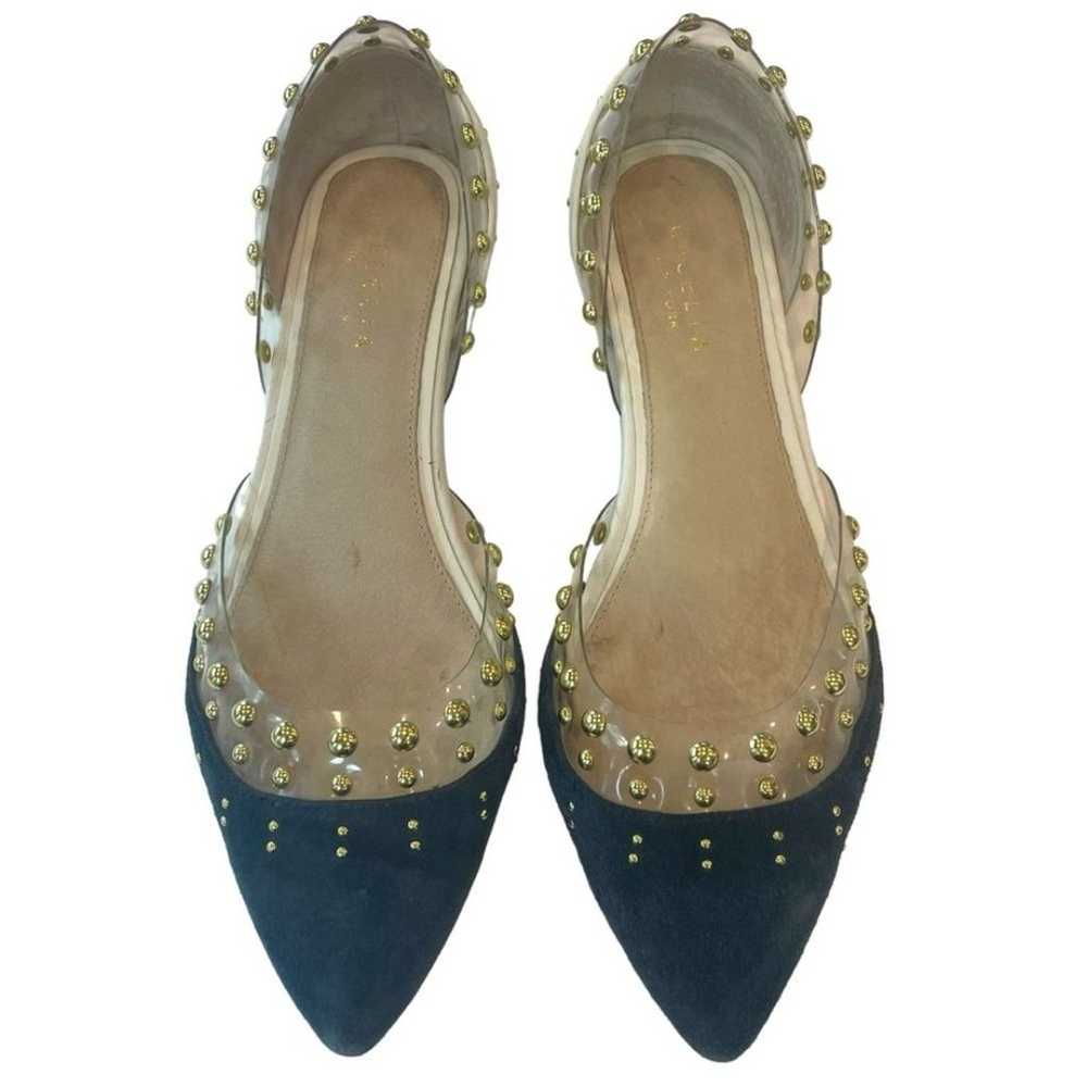 Cecelia New York Min Ballet Flats Blue Suede Whit… - image 2