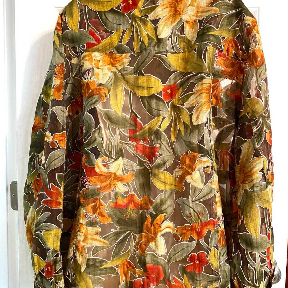 Alfred Dunner Fall Floral Semi Sheer Layering Blo… - image 5