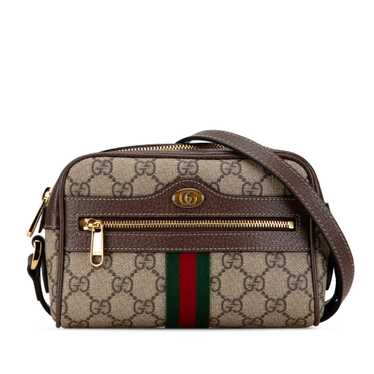 Brown Gucci Mini GG Supreme Ophidia Crossbody