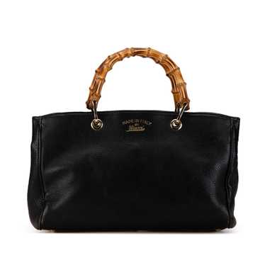 Black Gucci Medium Bamboo Shopper Satchel