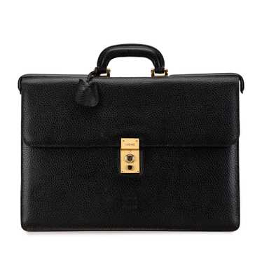 Black LOEWE Calfskin Leather Anagram Business Bag