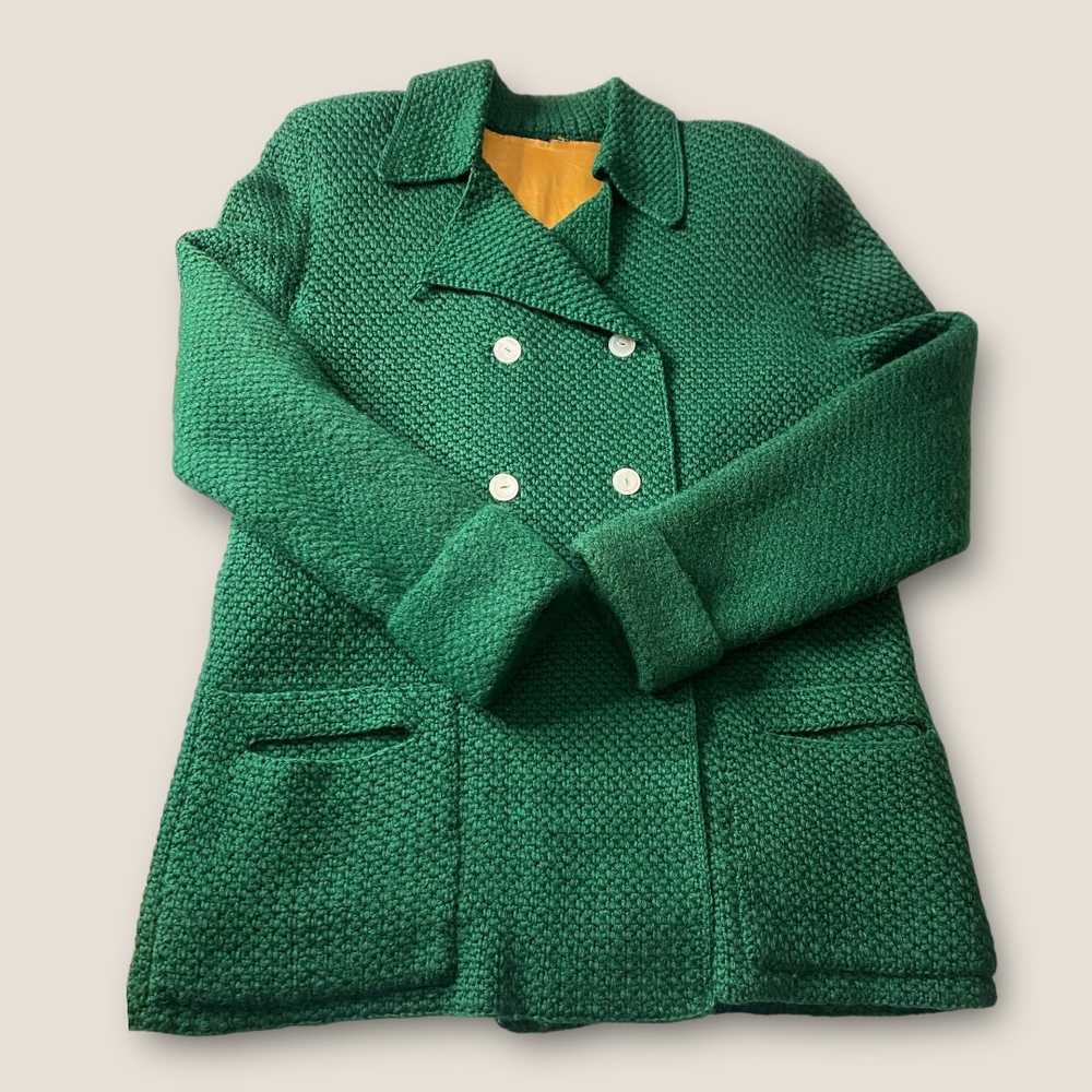 Vintage Knit Crochet Double Breasted Coat - image 9