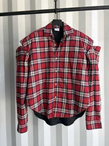 Vetements Oversized Football Shoulder Pad Flannel