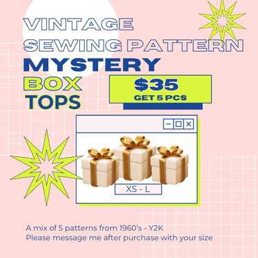 Vintage Sewing Pattern Mystery Box WOMEN Tops 5 fo