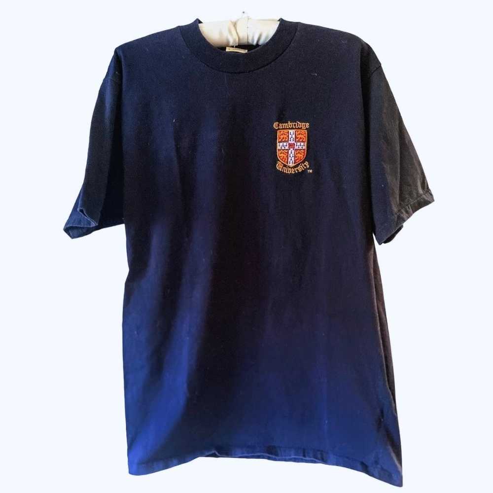 Cambridge University Cotton T Shirt Navy Blue Emb… - image 2