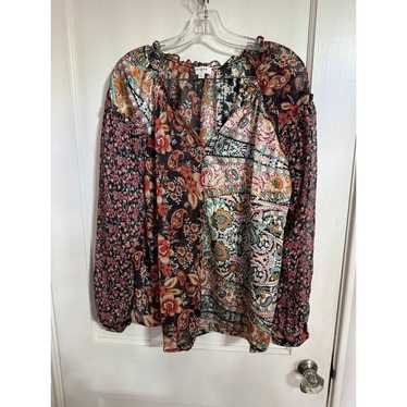 Umgee Vintage Floral Patchwork Blouse by Umgee - B