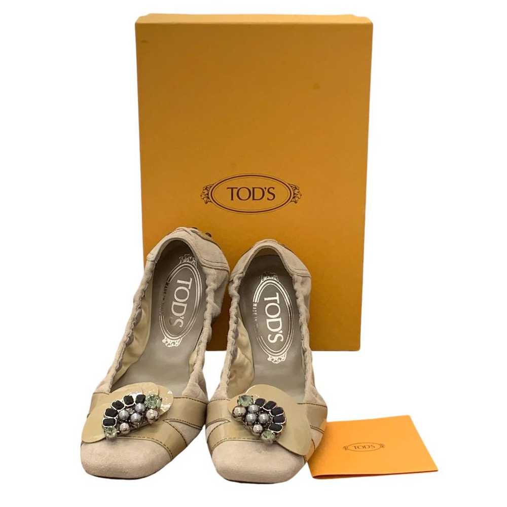 【Great condition】TOD'S Enamel Suede Ballerina Fla… - image 10