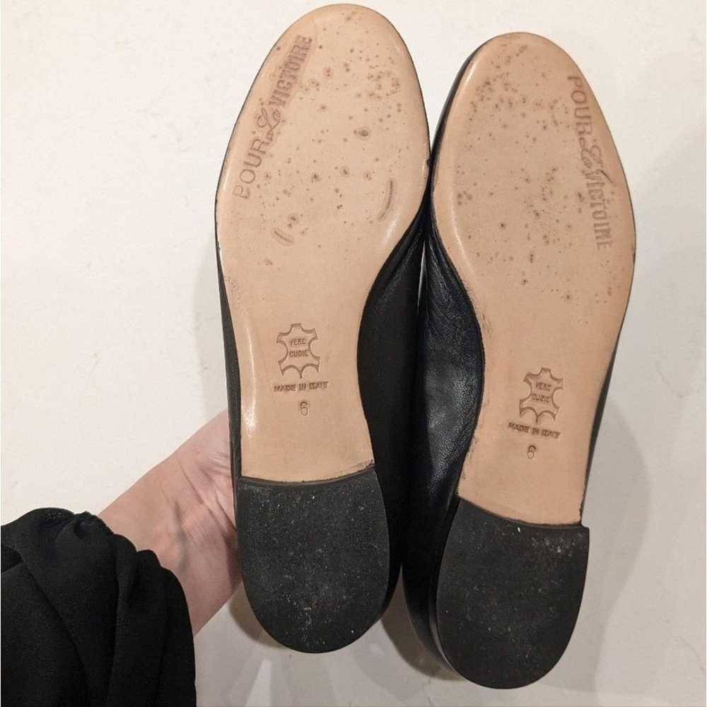 Pour La Victoire | Black Leather Flats - image 3