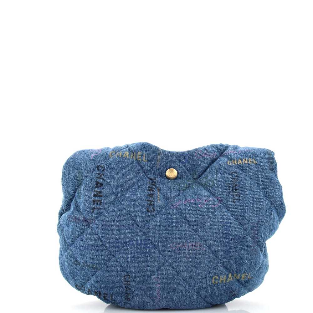 CHANEL Denim Mood Hobo Logo Printed Quilted Denim… - image 4