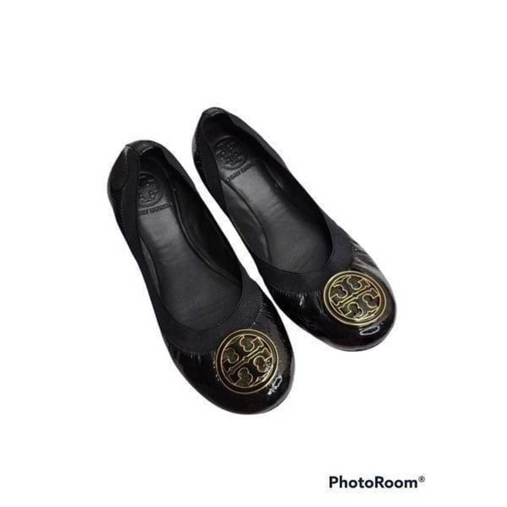 Tory Burch black patent flat 6.5M - image 2