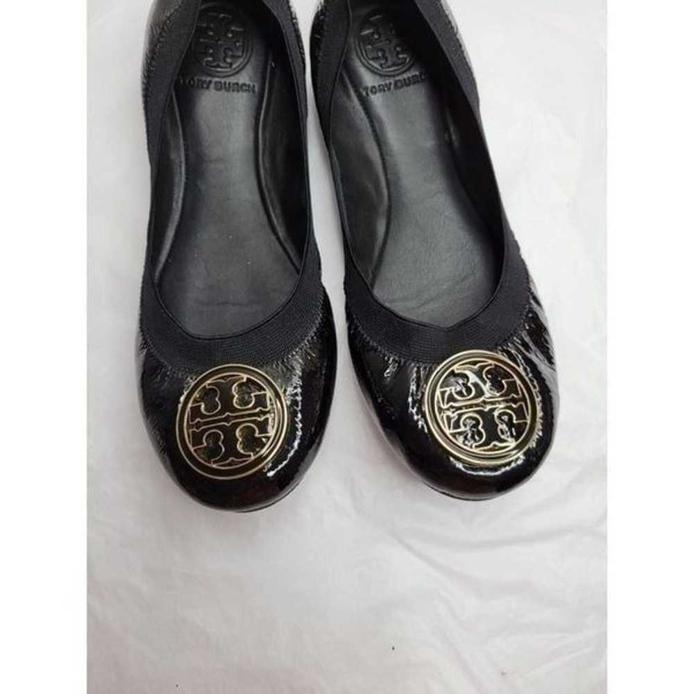 Tory Burch black patent flat 6.5M - image 4