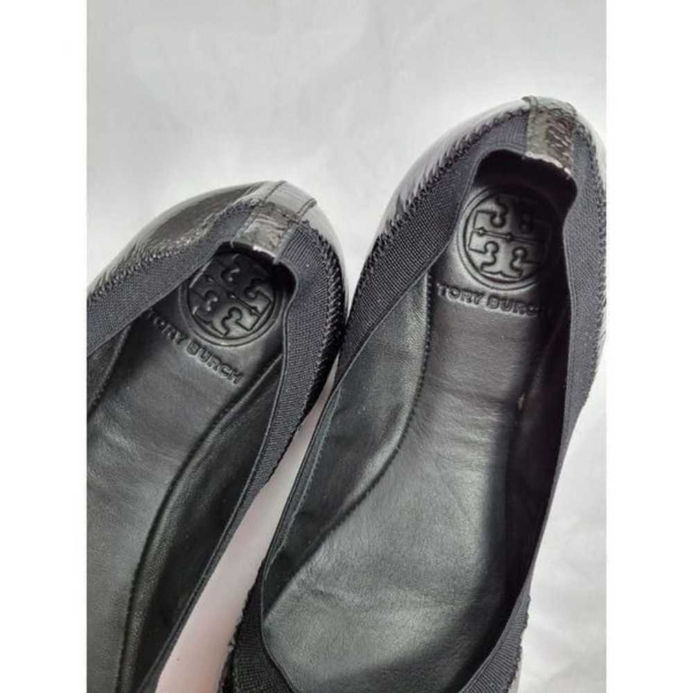 Tory Burch black patent flat 6.5M - image 5