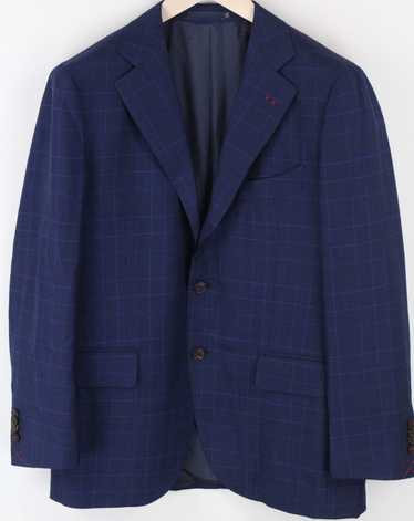 Suitsupply UK40S Wool Super 130's Blue Checked Not