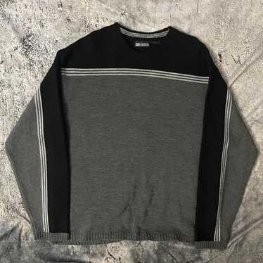 Faded Glory Grey and black striped sweater