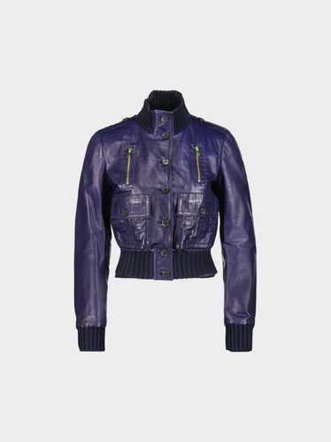 Gucci Resort 2006 Blue 'Madonna' Leather Bomber Ja