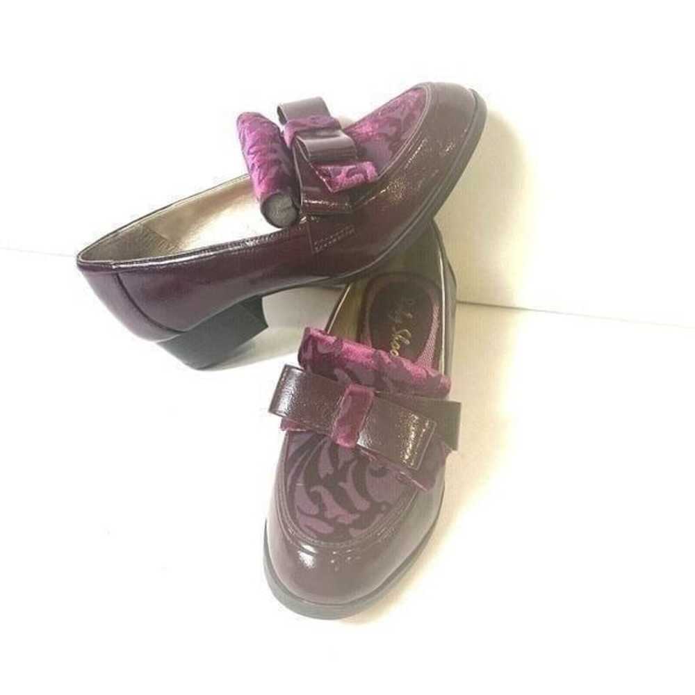 Ruby Shoo Burgundy Glossy Slip On Low Heel Velvet… - image 2