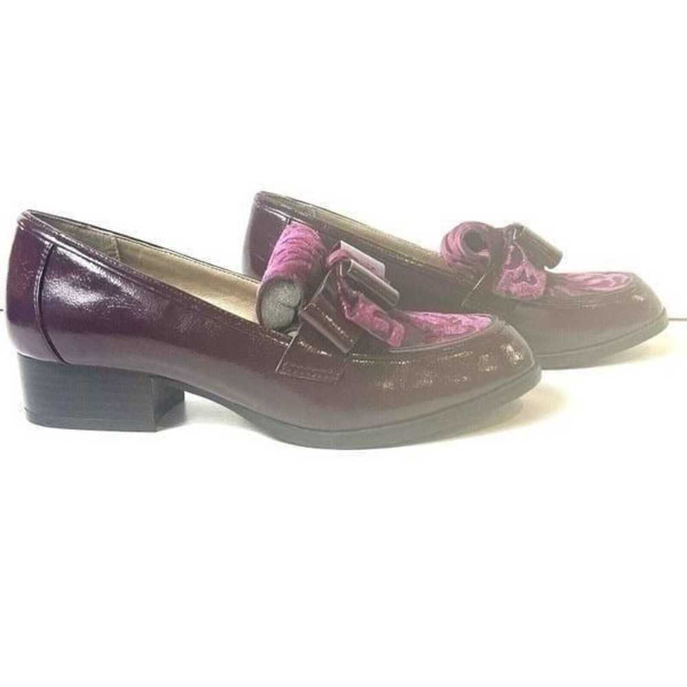 Ruby Shoo Burgundy Glossy Slip On Low Heel Velvet… - image 4