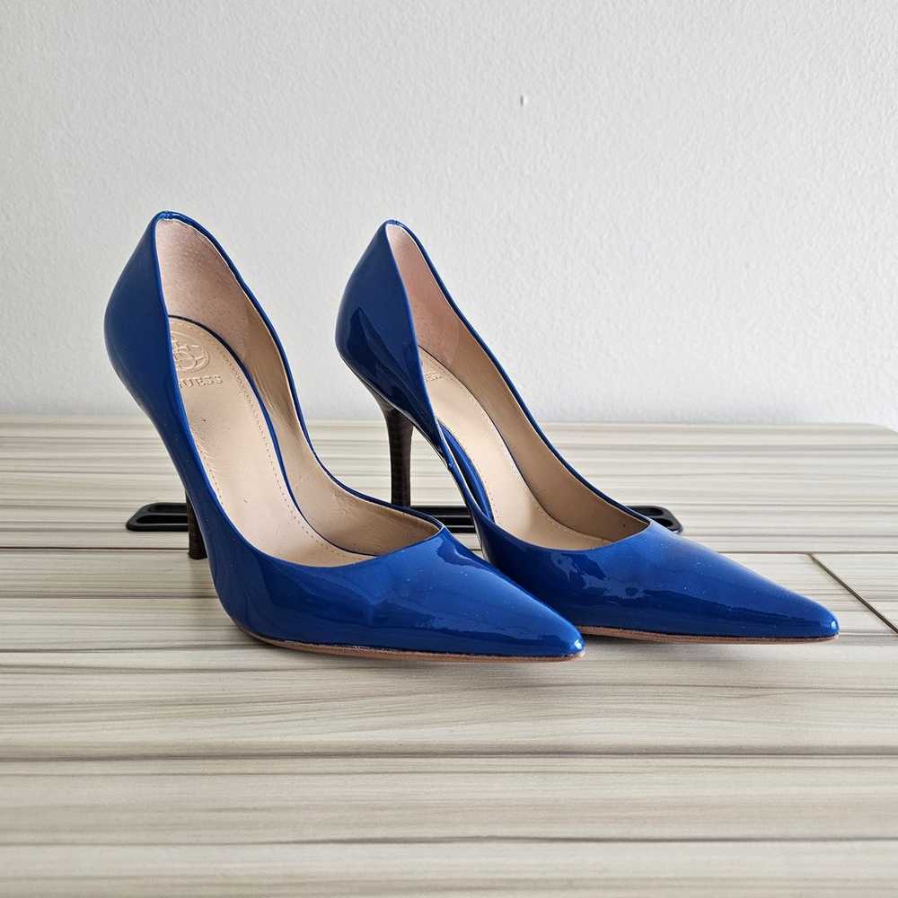 Guess Royal Blue Faux Patent Leather Pointed Toe … - image 1