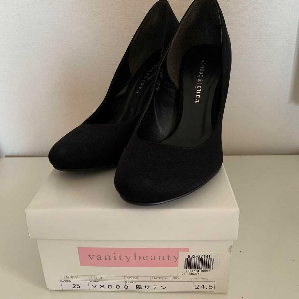 High Heels, Satin Fabric, Black, 24.5cm - image 7