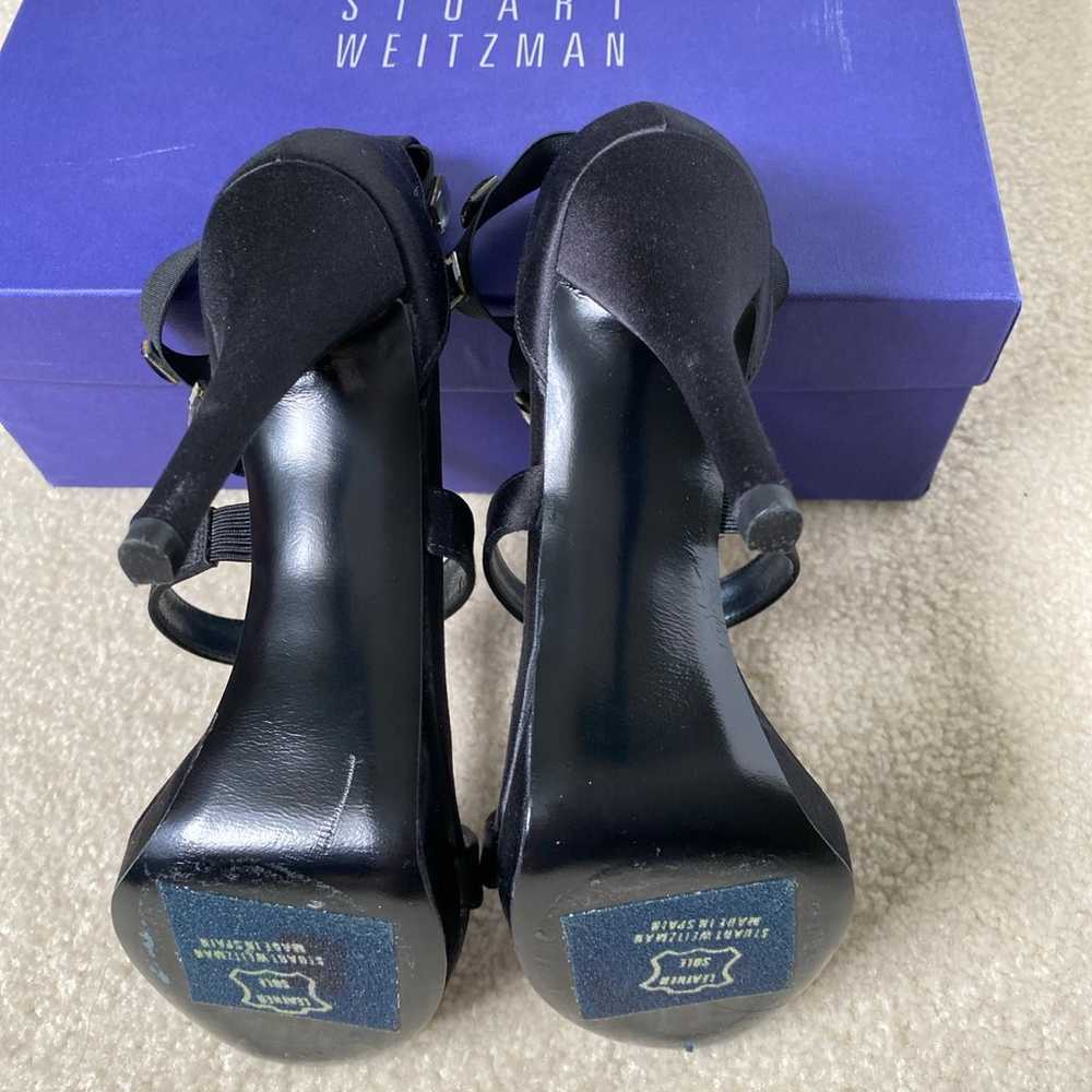 Stuart Weitzman New Womens OnTheDot Black Satin S… - image 5