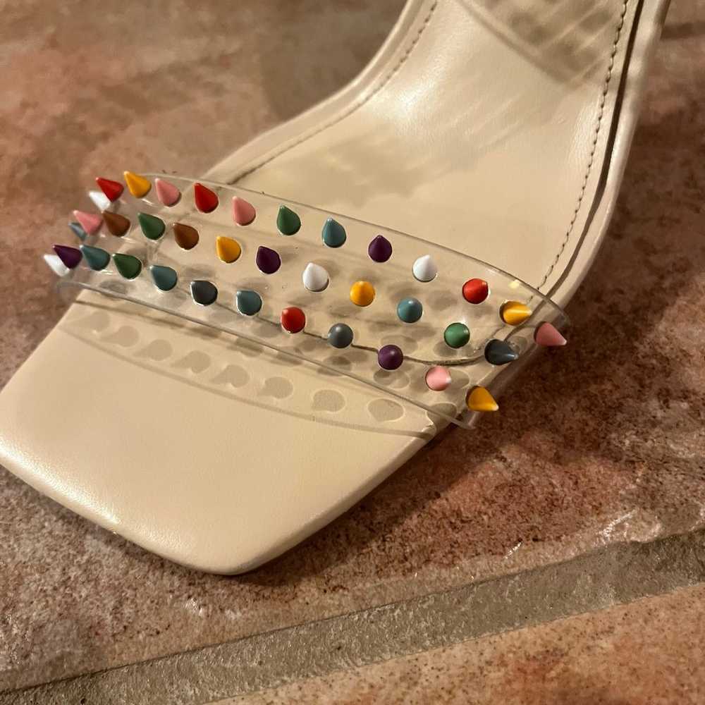 Steve Madden Lunna Clear Vinyl Rainbow Spiked Squ… - image 10