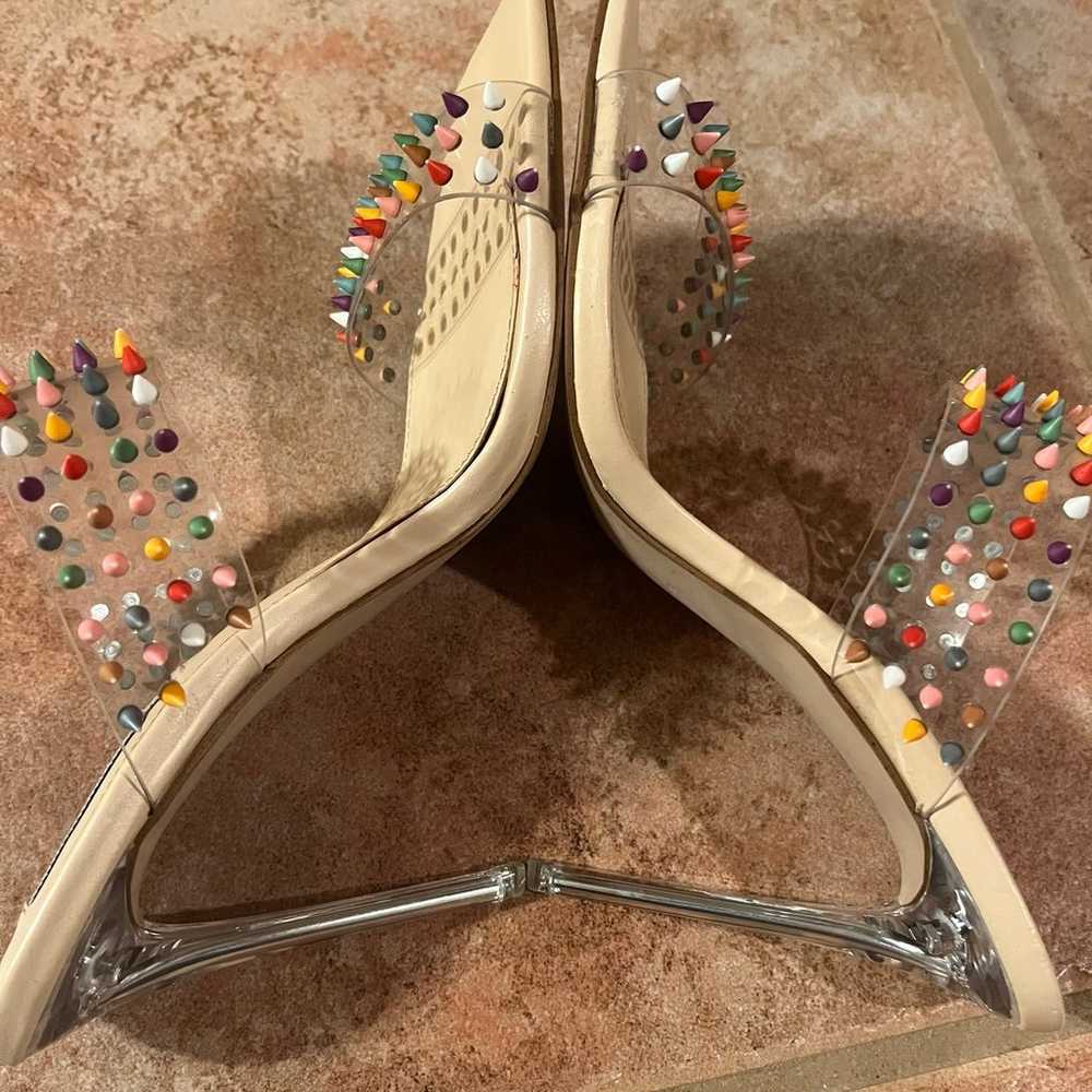 Steve Madden Lunna Clear Vinyl Rainbow Spiked Squ… - image 5