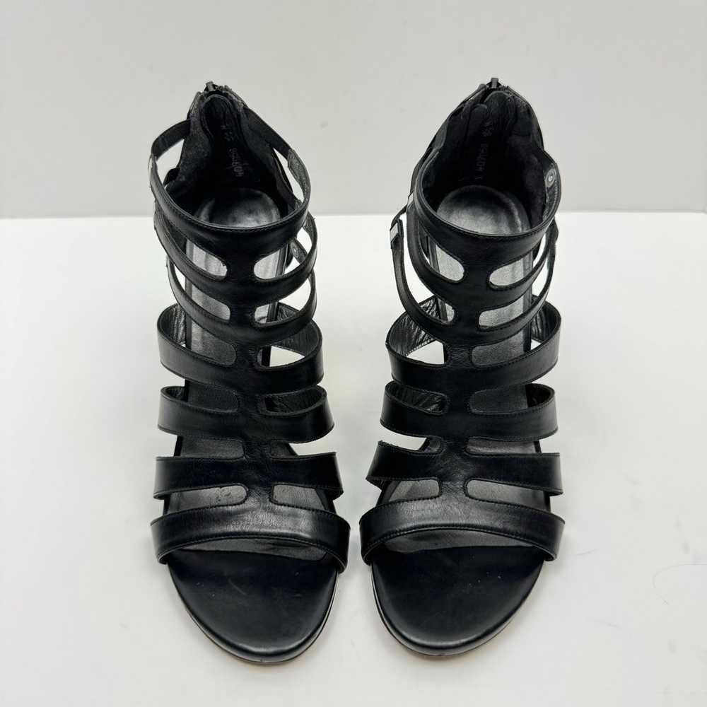 Stuart Weitzman Outing Black Leather Strappy Cage… - image 2