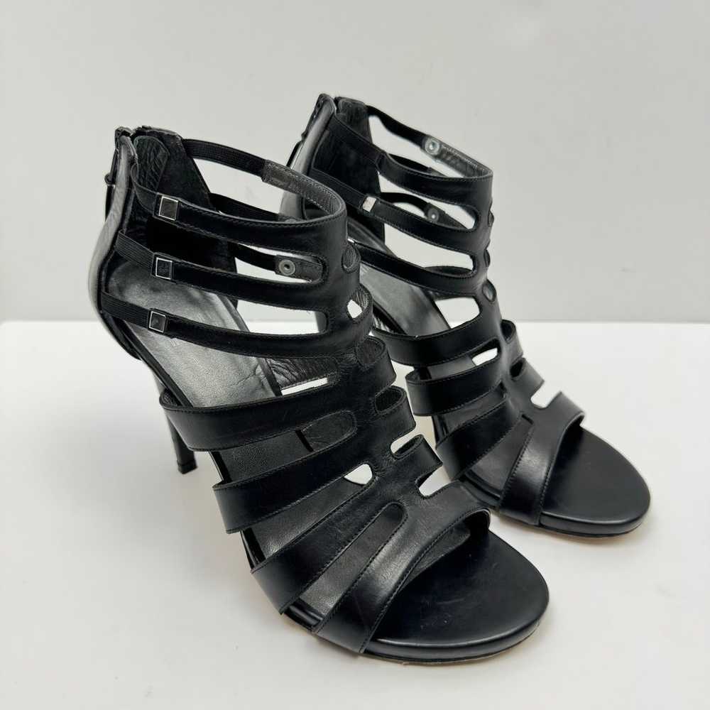 Stuart Weitzman Outing Black Leather Strappy Cage… - image 6