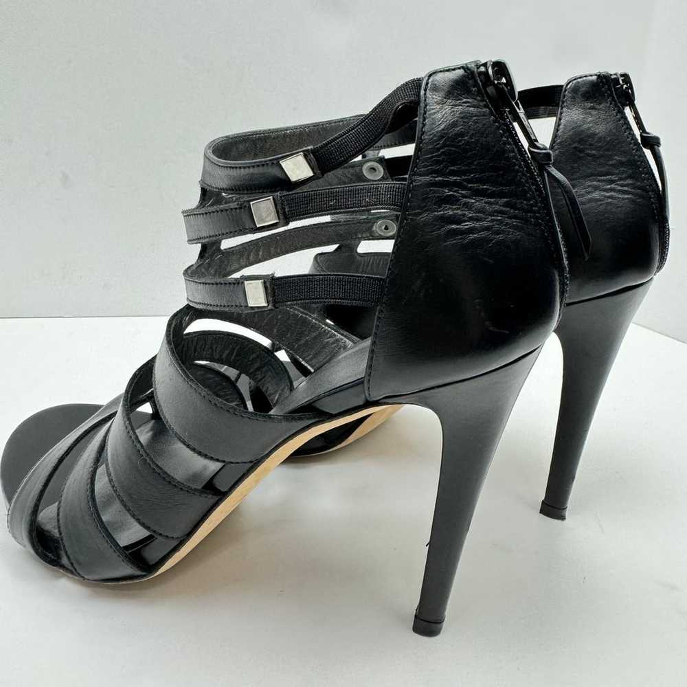 Stuart Weitzman Outing Black Leather Strappy Cage… - image 8