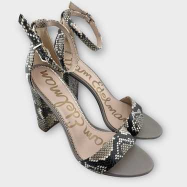 SAM EDELMAN Yaro Leather Snake print Block heels s