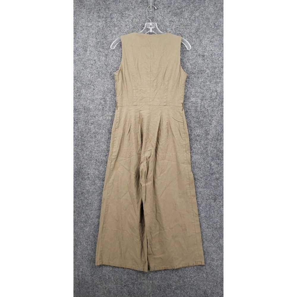 Vintage Luxurious Beige Linen Blend Wide Leg Jump… - image 2