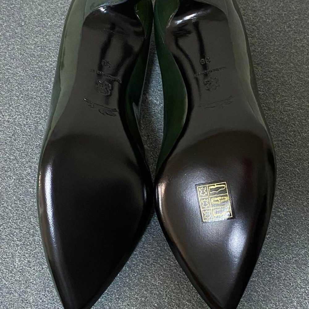 Longchamp dark green enamel pointed-toe pumps wit… - image 8