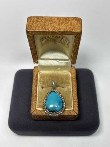 GQ2583◇Navajo : R.TOM STERLING SILVER Sterling Silver and Number 8 Turquoise Ring by Gilbert Tom