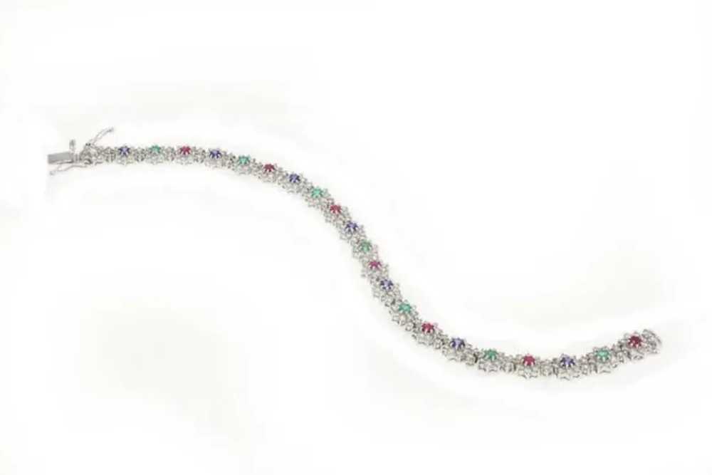 Rubies, Emeralds, Sapphires, Diamonds, 14 Kt Whit… - image 2