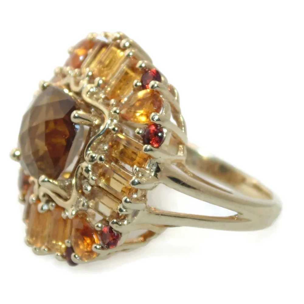 Vintage Estate Smokey Topaz Citrine Garnet Sunflo… - image 3