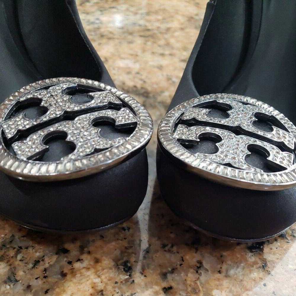 Tory Burch Black Satin Closed Toe Heels Pumps Sti… - image 11