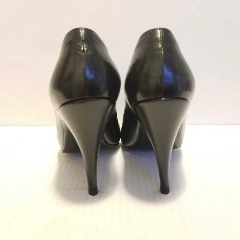 CHANEL black leather high heels pumps - image 5