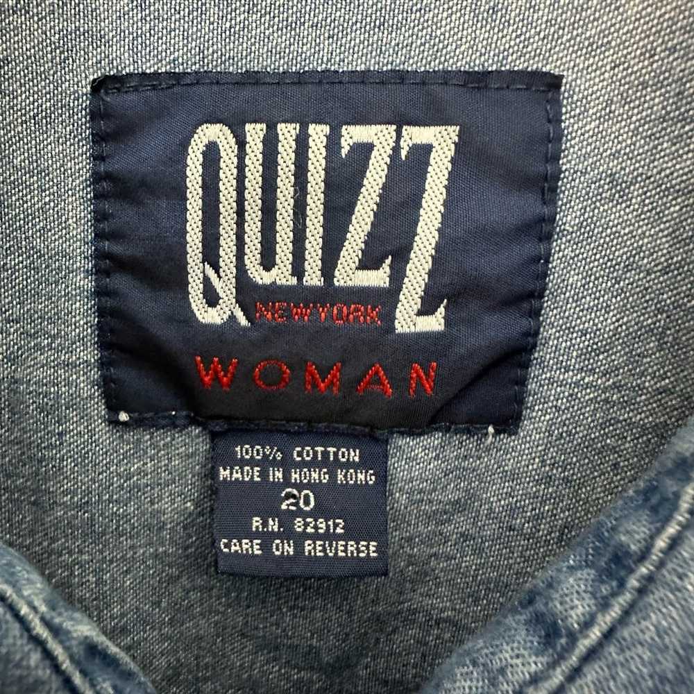 Vintage Quizz New York Womens Denim Top Size 20 E… - image 2